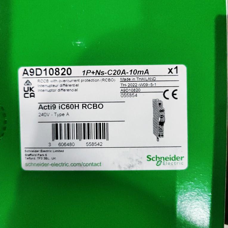 A9D10820 1P-NS-C20A-100mA iC60H RCBO