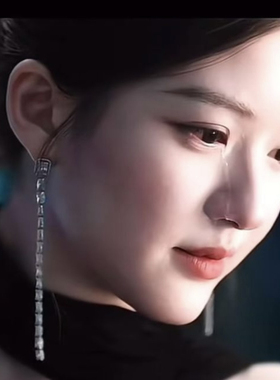 许我耀眼许妍赵露思同款耳环银针长款方形耳链晚宴轻奢耳饰耳钉