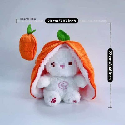 Cute Breathing Strawberry Bunny Plush Soothing Doll Kids