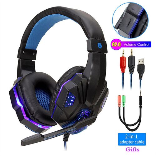 Professional Led Light Wired Gaming Headphones With Micropho