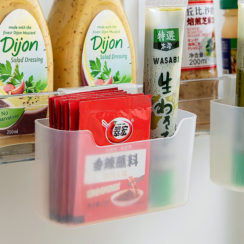 冰箱侧门收纳盒壁挂式调料包酱包储物盒小物件整理储物架置物挂架
