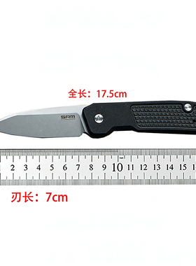 srm三刃木外贸版7229-GB黑色G10手柄14c28n便携式EDC水果刀折叠刀