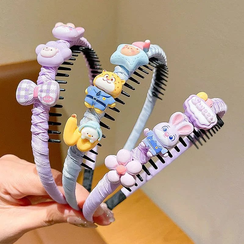 发箍女儿童小女孩碎发整理神器宝宝卡通头箍不伤发发捆头饰压发箍