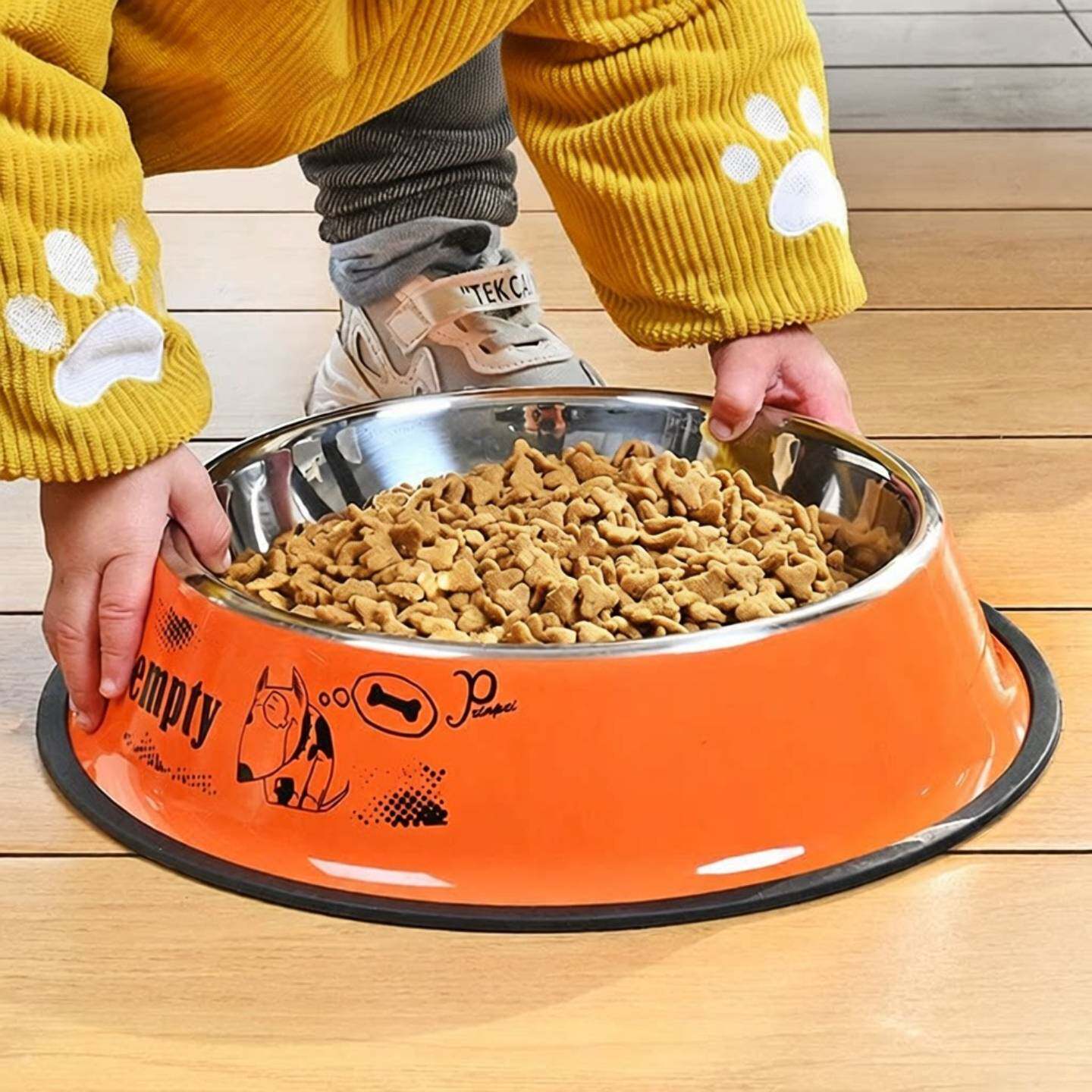 不锈钢宠物水盆猫碗狗盆狗碗打不翻食饭盆猫盆防滑双单碗大小号