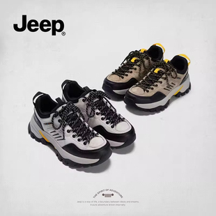 jeep耐磨登山鞋女户外徒步休闲鞋防滑爬山鞋2026新款厚底老爹女鞋