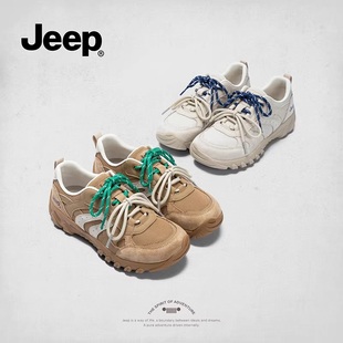 jeep防滑耐磨登山鞋女款2026新款轻量化徒步鞋复古百搭户外运动鞋