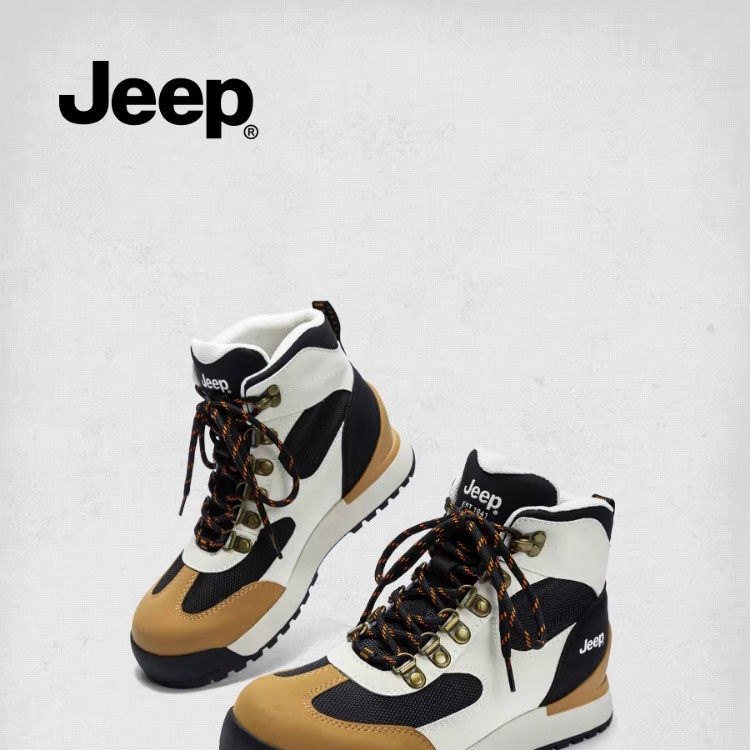 jeep厚底增高马丁靴女款2025新款秋冬超火小众高帮户外徒步登山靴,女鞋,马丁靴,淘宝优惠券,粉丝福利购,淘宝优惠卷