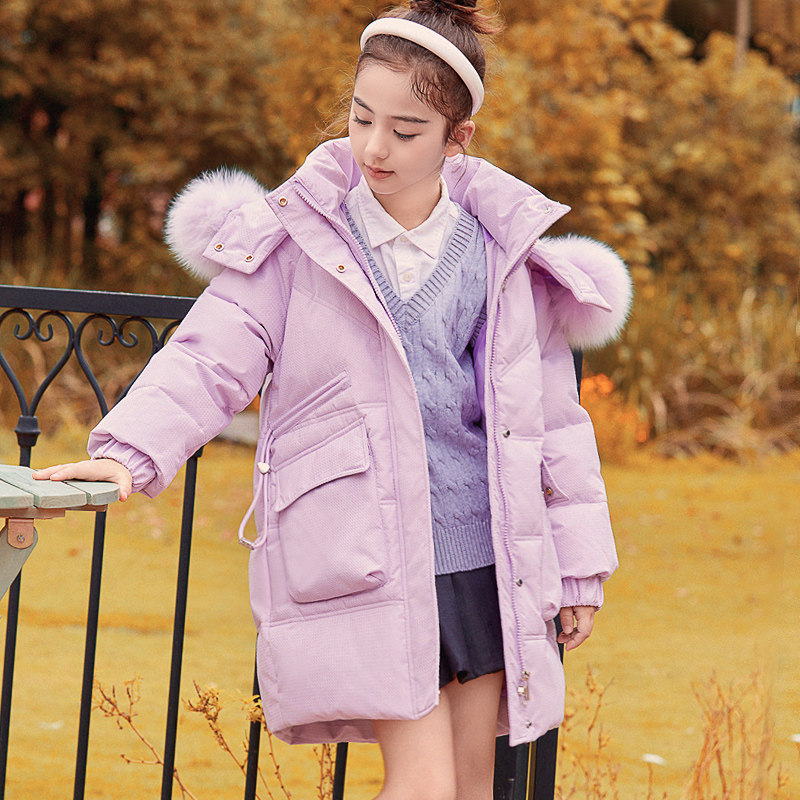 儿童羽绒服女童中长款初中生韩版洋气中大童女孩子冬季加厚外套,童装/婴儿装/亲子装,羽绒服,淘宝优惠券,粉丝福利购,淘宝优惠卷