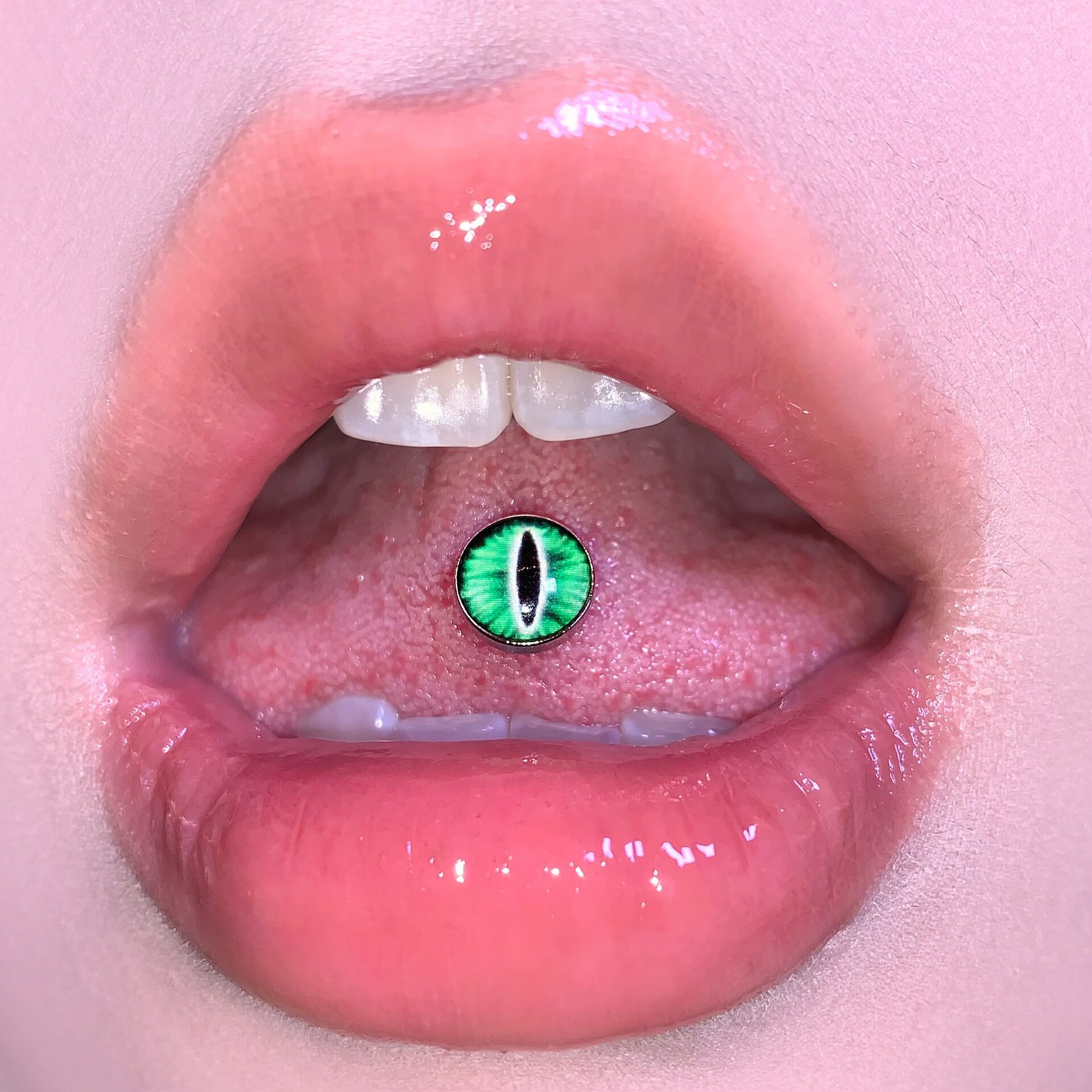 舌钉眼睛穿刺钛合金舌头钉外螺旋可喝酒朋克ins穿孔饰品