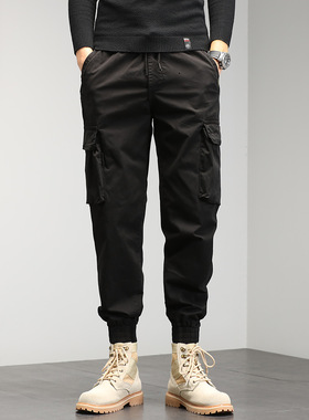 Straight tube work attire leggings for men直筒工装束脚长裤男