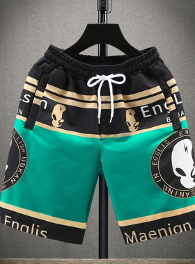 Fashion Casual Loose Print Capris 时尚休闲宽松印花五分裤男士