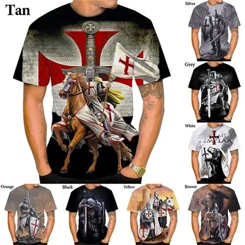 Warrior pattern 3D printed T-shirt formen战士图案3d印花T恤男