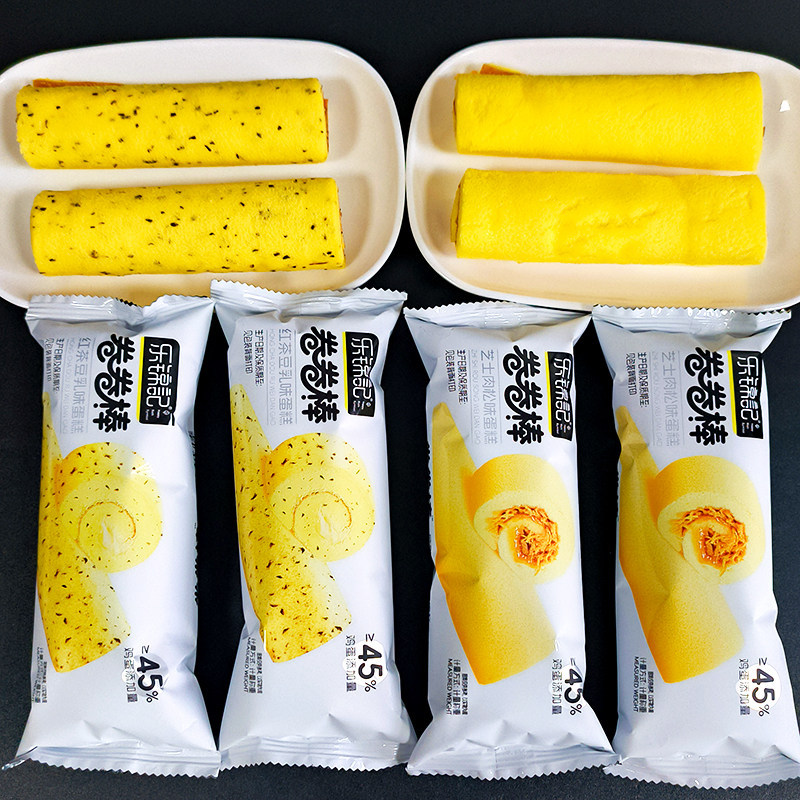 乐锦记卷卷棒面包红豆蝴蝶酥面包营养早餐饱腹休闲小零食品蛋糕点