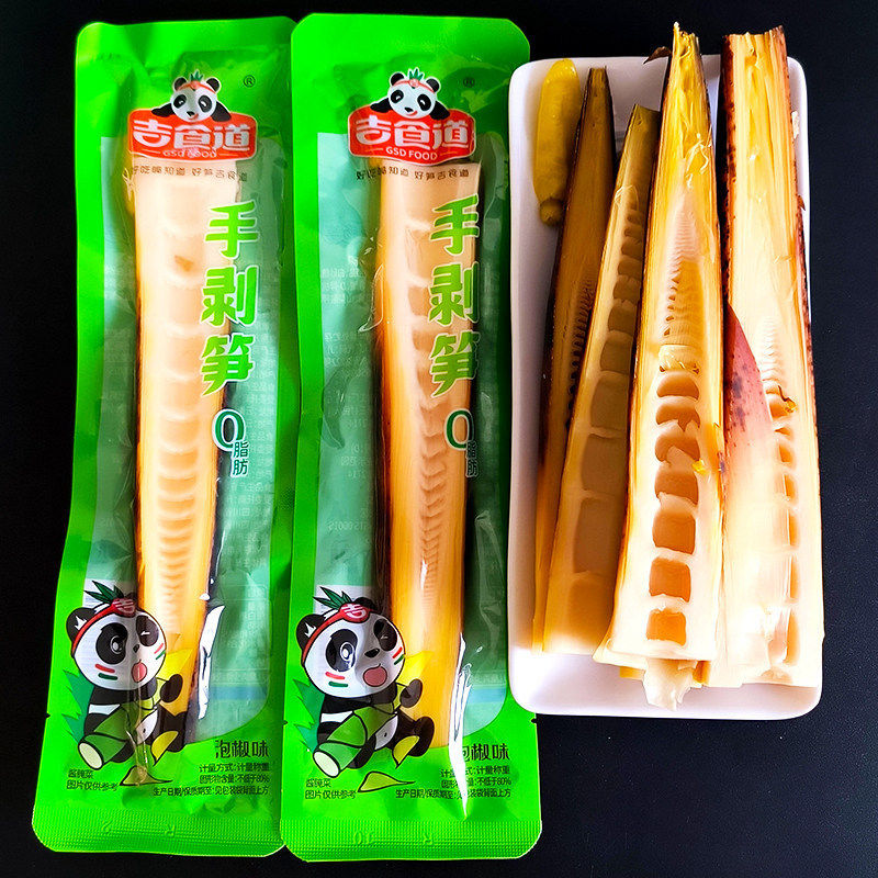 吉食道手剥笋手切笋条泡椒味开袋即食笋条笋尖竹笋小包装网红零食图片