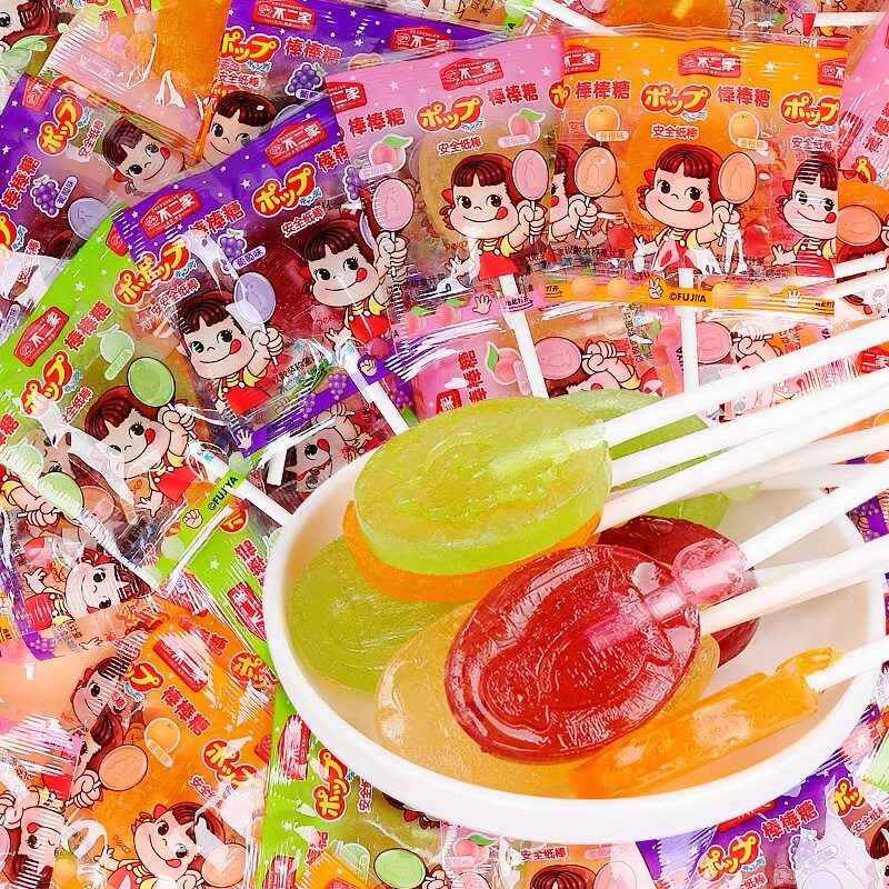 不二家水果味棒棒糖散装硬糖混合口味喜糖网红万圣节糖果儿童零食