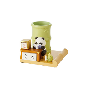 三尺鲤国潮文具 熊猫墨宝笔筒博物馆文创万年历多功能手机支架可爱卡通桌面摆件精致高档高颜值生日毕业礼物