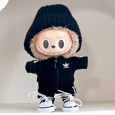拉布布一二代休闲卫衣17cm坐坐派对搪胶公仔衣服着替配饰可换装