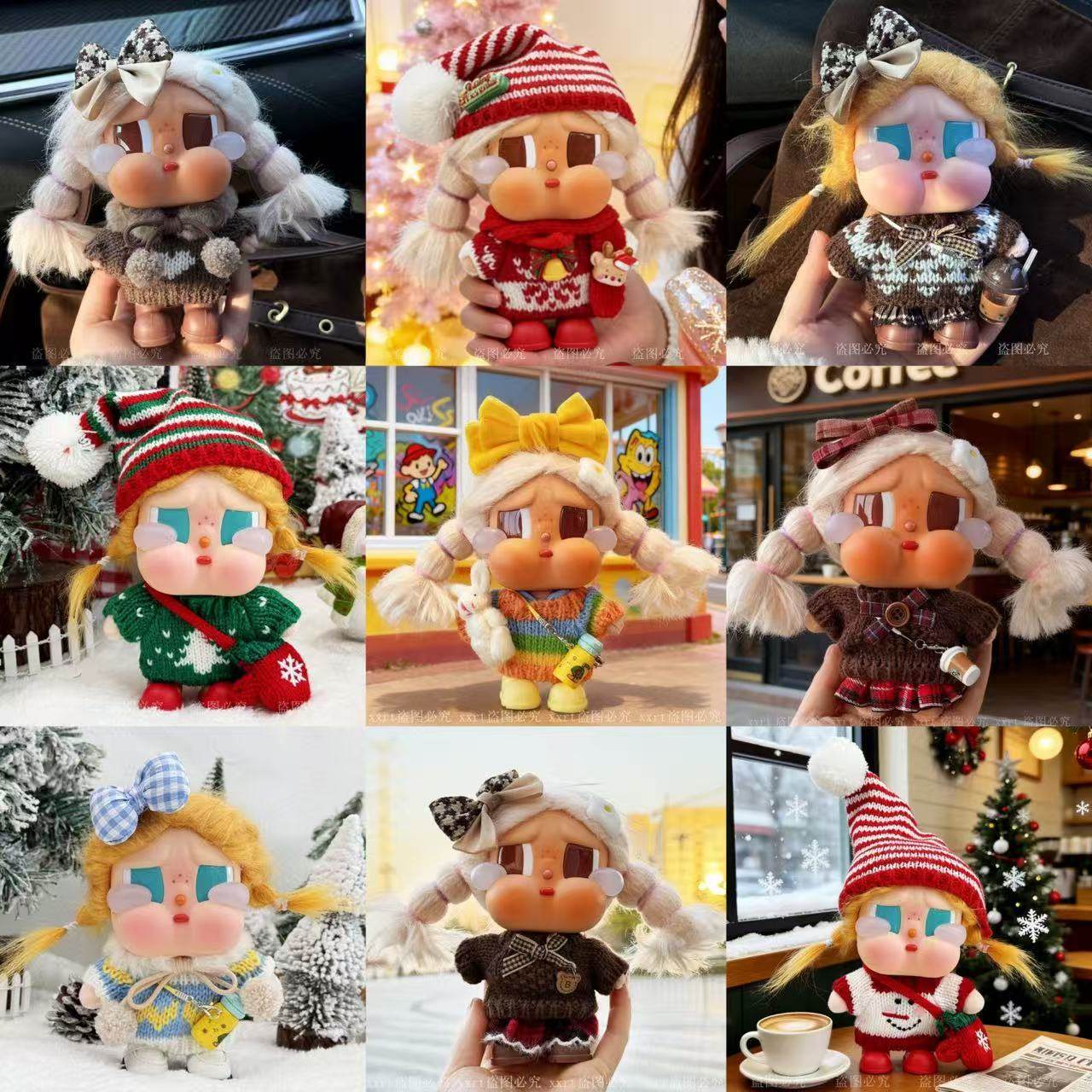 CRYBABY眼泪工厂圣诞毛绒娃衣可爱针织套装挂件圣诞节哭娃圣诞衣,模玩/动漫/周边/娃圈三坑/桌游,潮玩娃衣,淘宝优惠券,粉丝福利购,淘宝优惠卷