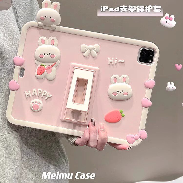 可爱胡萝卜背包兔子2025新款ipad10/11保护套适用苹果平板电脑Pro硅胶mini6支架10.2英寸air5/6/7保护壳防摔
