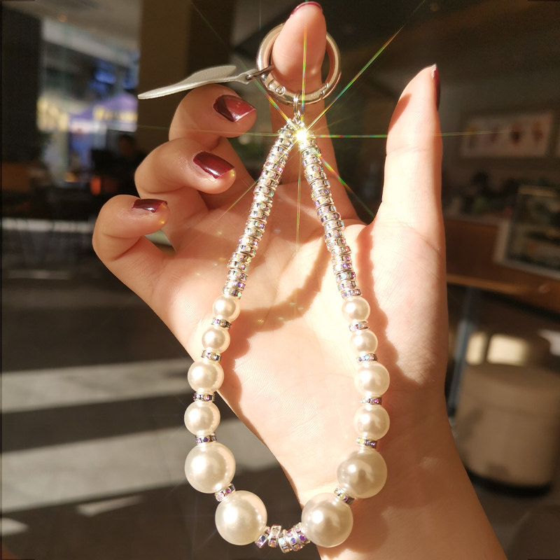 朝妍手机挂绳高端带钻手腕链子手工串珠短链子水钻挂件高级感挂坠手机壳电话套ccd相机挂饰手提防丢吊绳女款