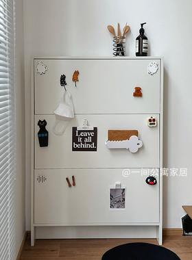 一间公寓家居 ins风超薄鞋柜玄关铁皮柜家用门口极窄鞋柜薄柜