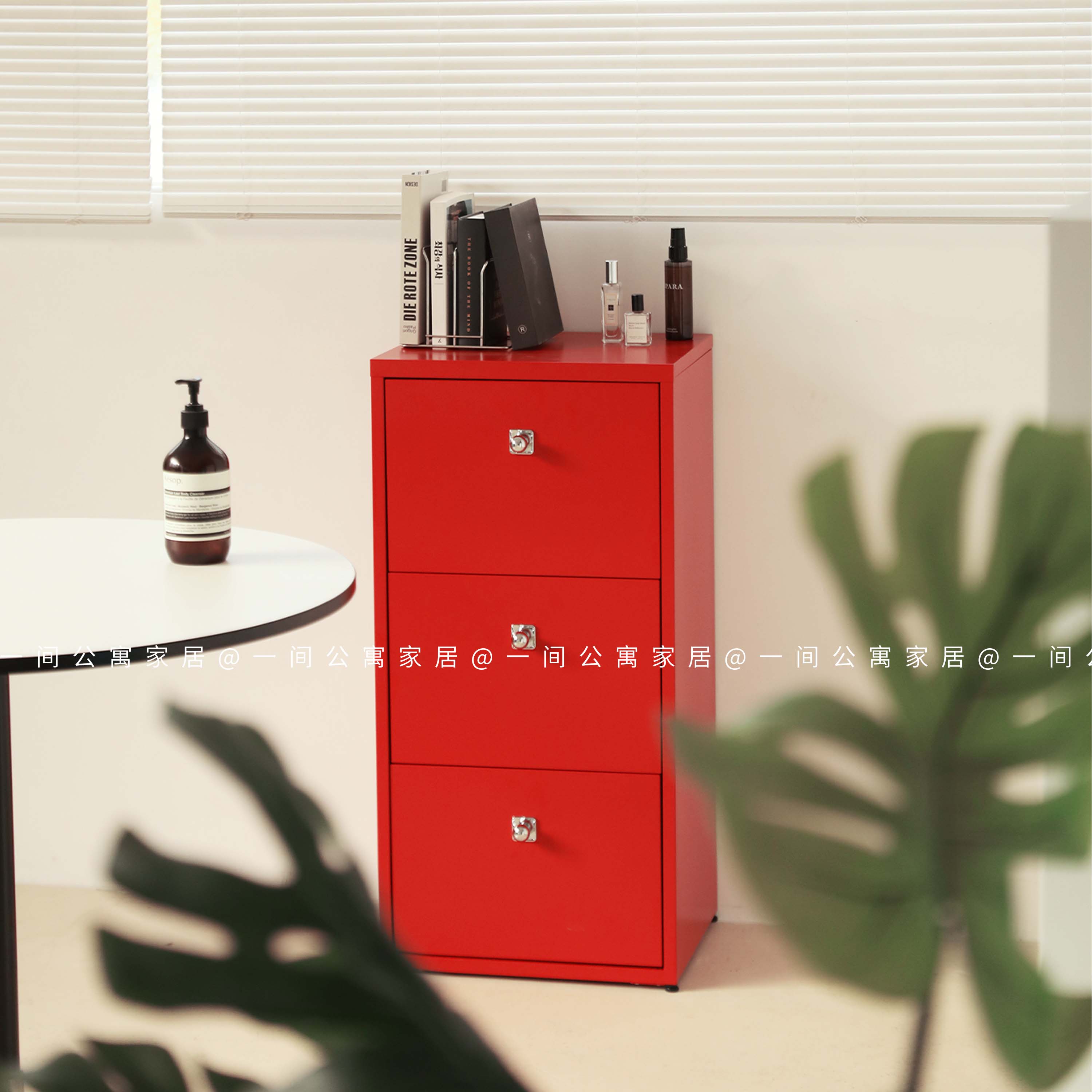 【赠送安装】一间公寓家居铁皮柜斗柜复古钢制抽屉银色把手餐边柜