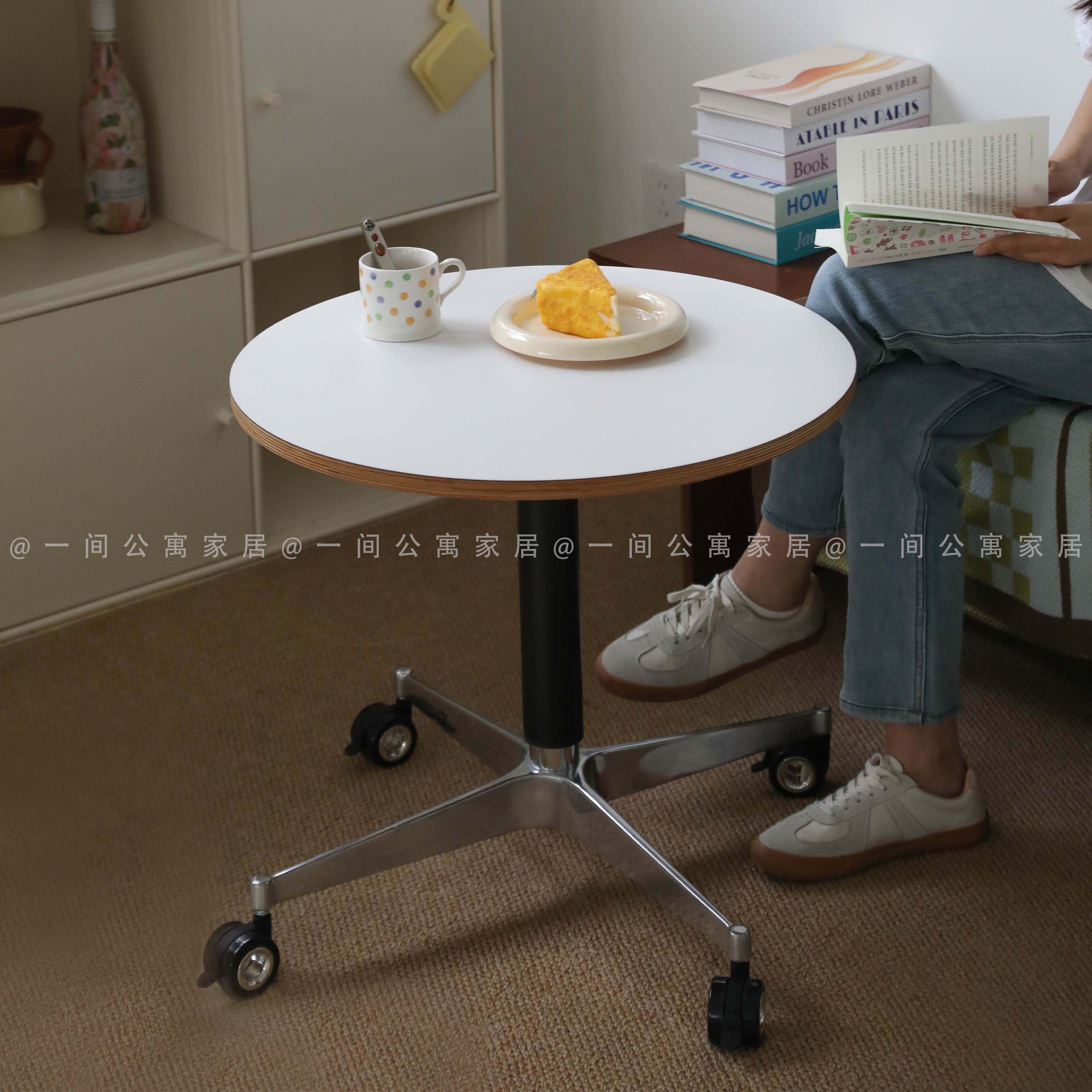 一间公寓家居ins风韩国博主同款海洋板实木桦木餐桌子咖啡