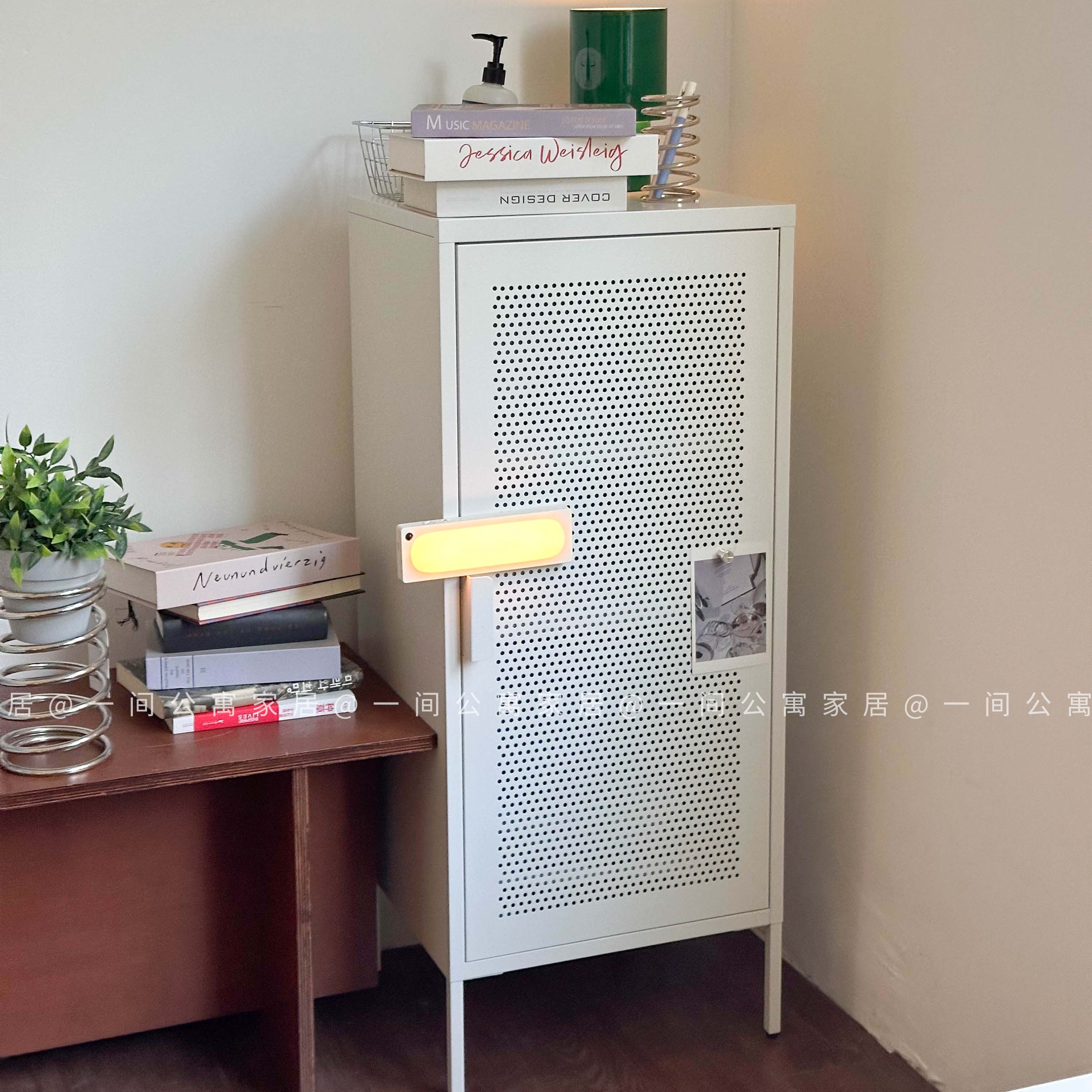 【赠送安装】一间公寓家居中古风铁皮储物收纳钢制餐边柜单开门柜