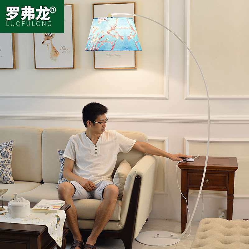 客厅落地灯北欧轻奢创意沙发灯简约现代装饰灯卧室台灯超亮钓鱼灯