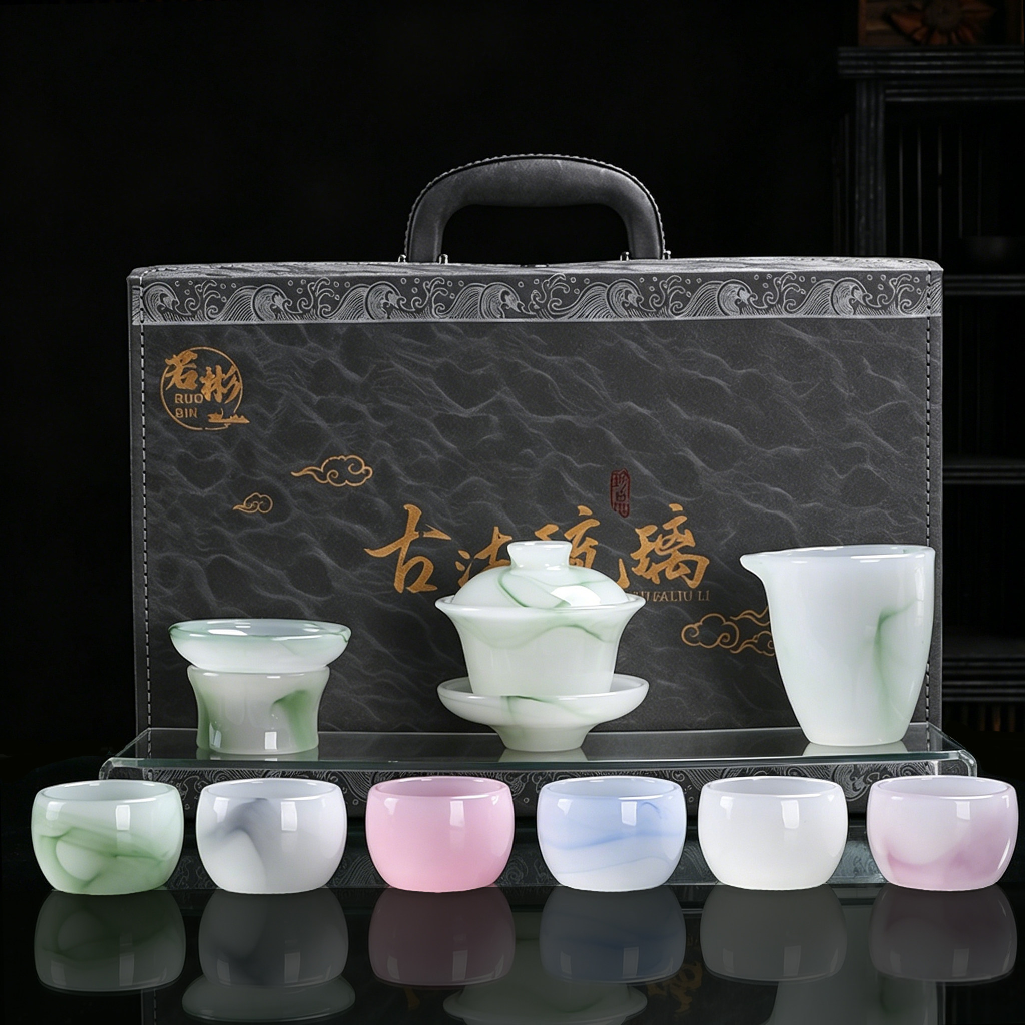 高端琉璃玉瓷功夫茶具礼盒