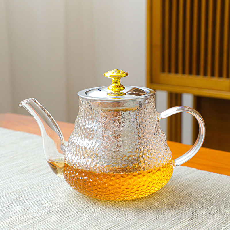 围炉玻璃煮茶壶耐热耐高温带不锈钢内胆过滤泡茶壶茶水分离花茶壶