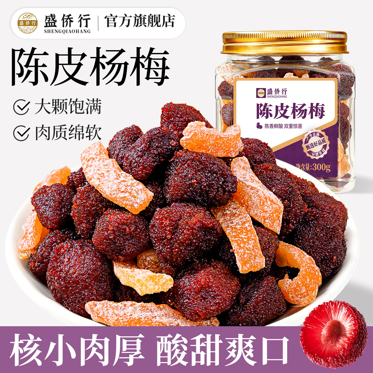 陈皮杨梅干罐装蜜饯果脯冰糖九制盐津梅子休闲小吃零食官方旗舰店