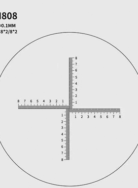显微镜目镜十字带刻度标尺XY轴0.1mm测微尺分划板 0~80/0~60/0~16