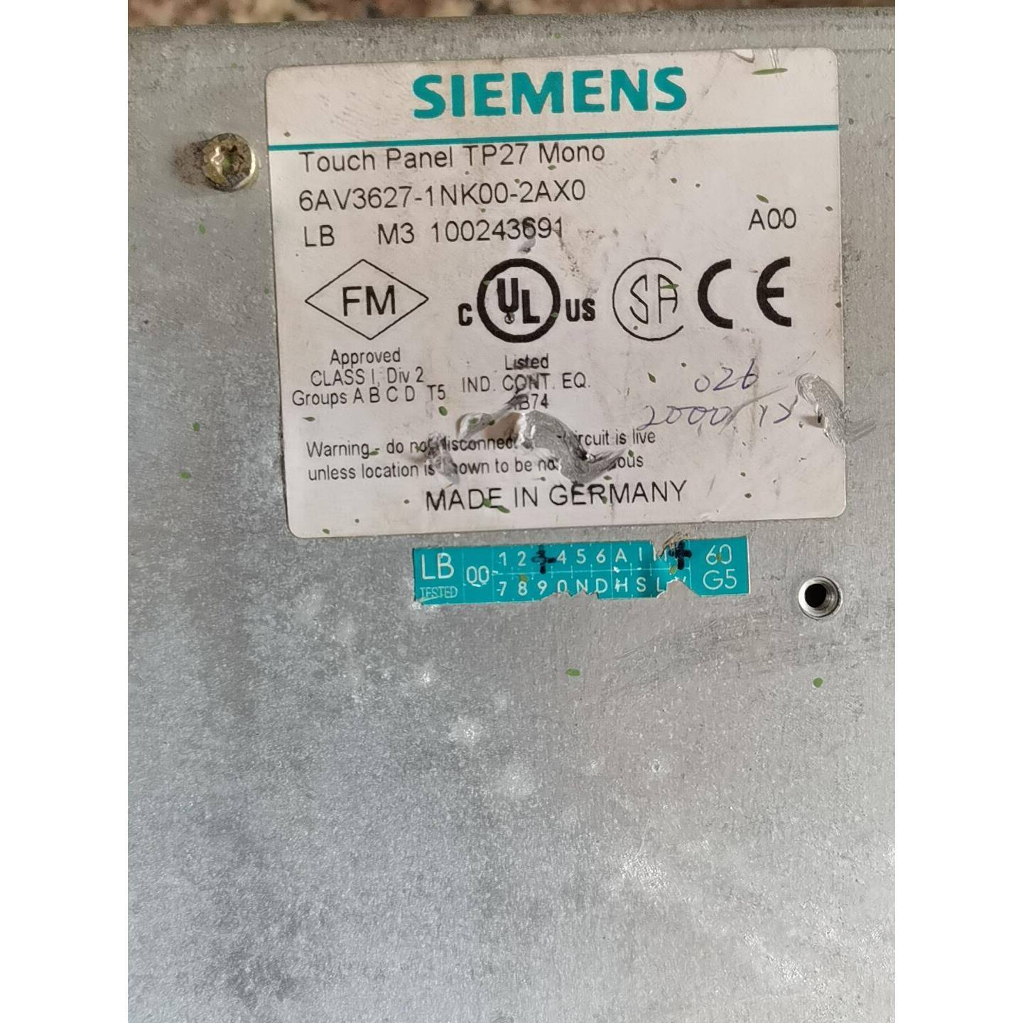 触摸屏6AV3627-1NK00-2AX0件
