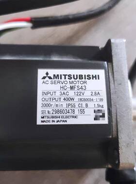 电机HC-MFS43,带键槽。如图所示，