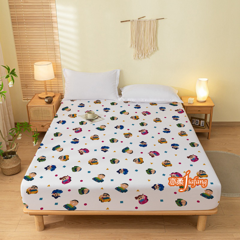 合格品通用涤纶磨毛卡通床笠