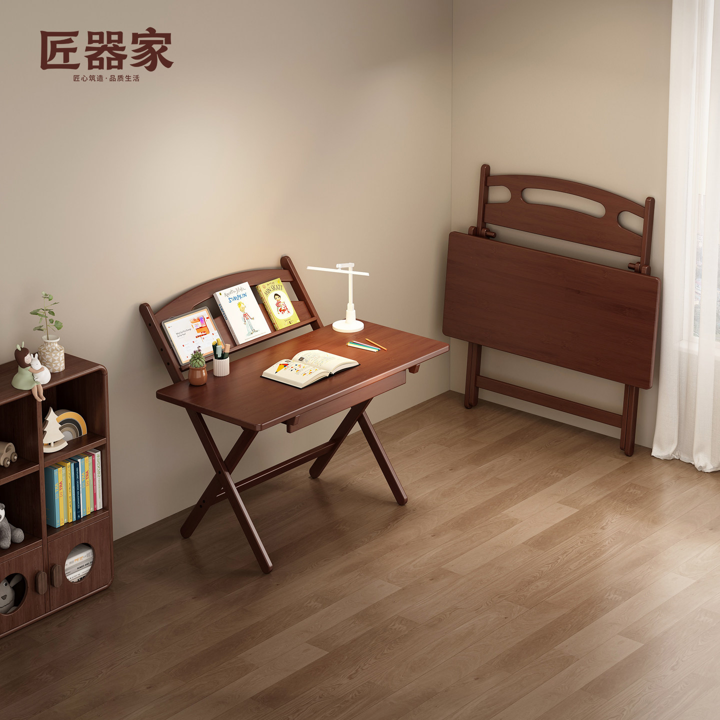 可折叠电脑桌简易办公桌卧室床边桌家用小户型免安装学生学习桌子