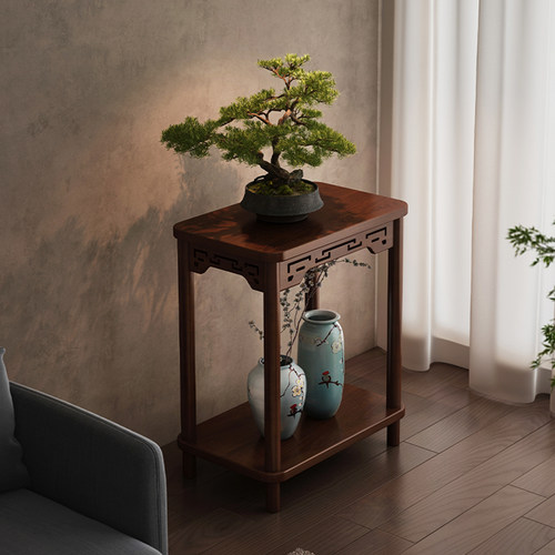 花架子客厅落地式实木花台不占地方的花盆托 托架2025新款宋徽宗