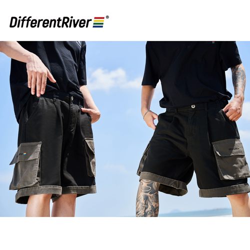 DifferentRiver街头工装牛仔短裤
