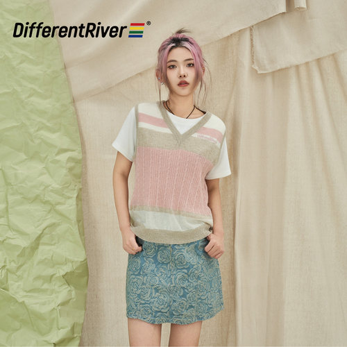 V领针织外穿毛线马甲背心