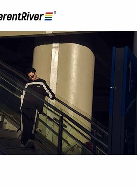 DifferentRiver2023春季休闲拉条oversize廓形高街开衩卫衣套装