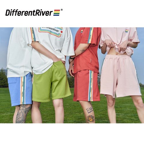 DifferentRiver彩虹织带短裤