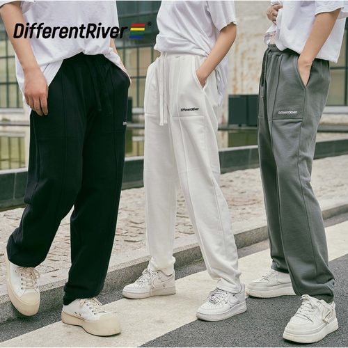 DifferentRiver百搭纯色宽松卫裤