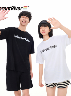 DifferentRiver2024春夏男女同款多巴胺彩色圆领时尚休闲T恤