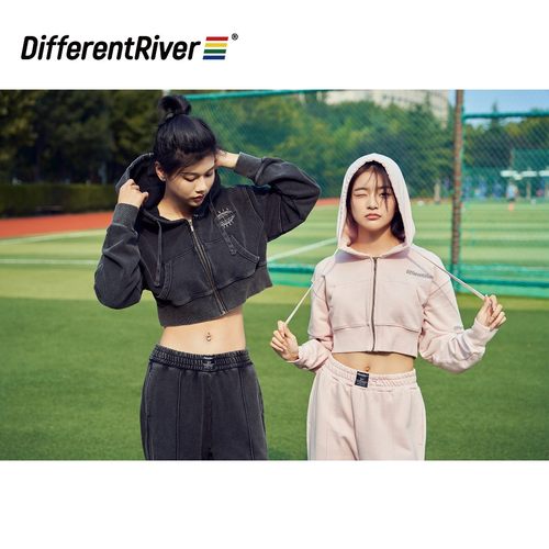 DifferentRiver水洗做旧连帽套装
