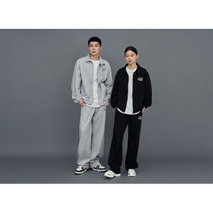 DifferentRiver2023秋冬极简纯色男女同款翻领夹克外套宽休闲夹克