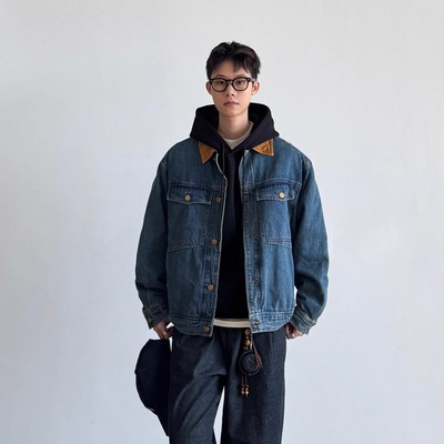 美式复古牛仔外套男春秋季