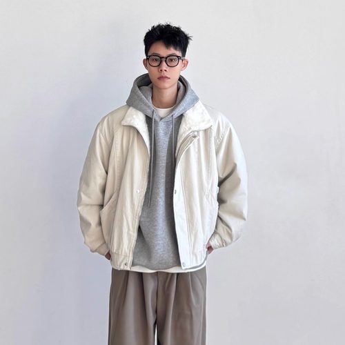 SIIIEN结构短款日系立领棉服