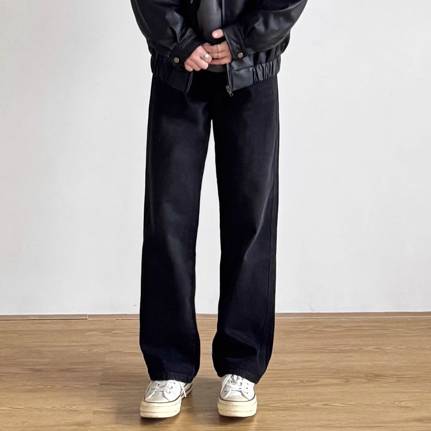 SIIIEND复古春秋美式直筒牛仔裤男宽松高腰无弹休闲百搭长裤黑色,男装,牛仔裤,淘宝优惠券,粉丝福利购,淘宝优惠卷