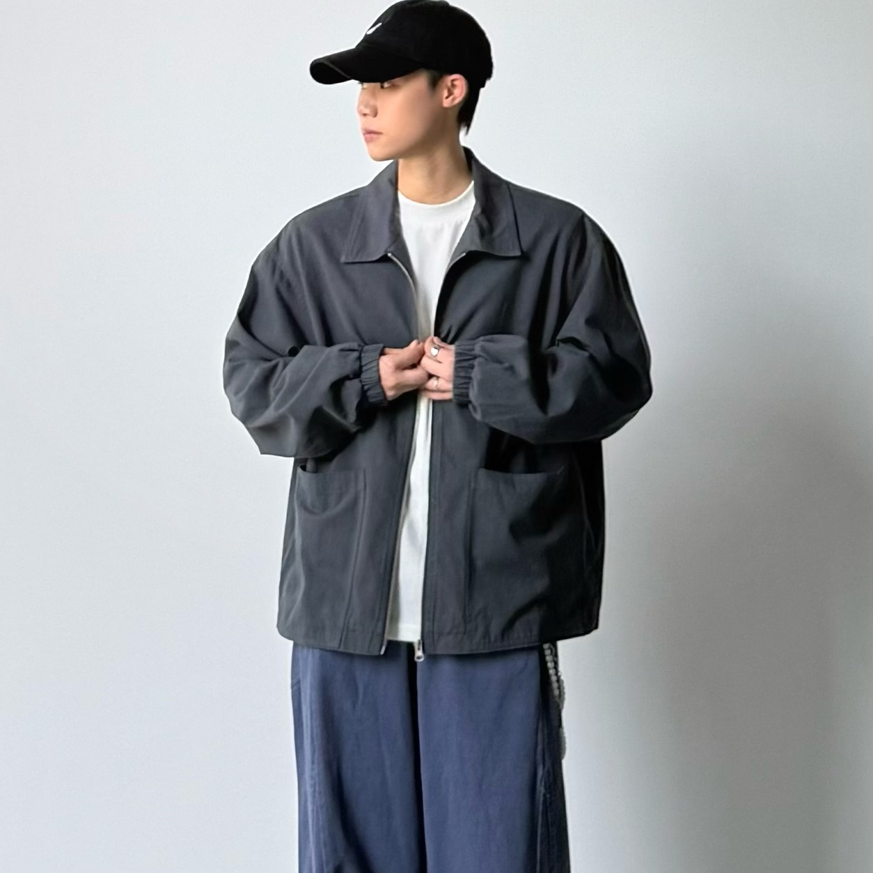 日系复古水洗短款休闲夹克